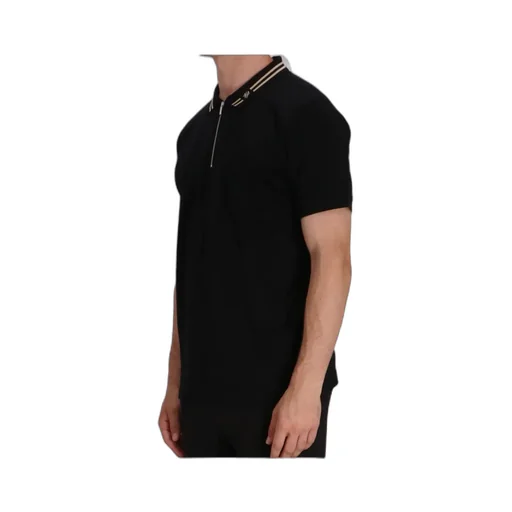 Zip Striped-Collar Polo Shirt