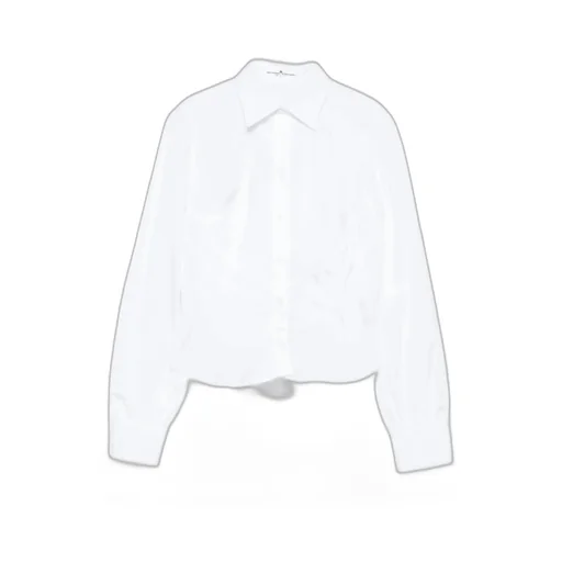Ruched-Panel Collared Shirt