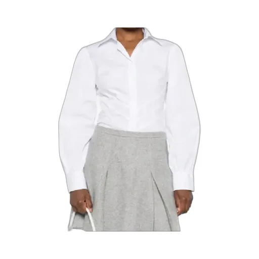 Ruched-Panel Collared Shirt