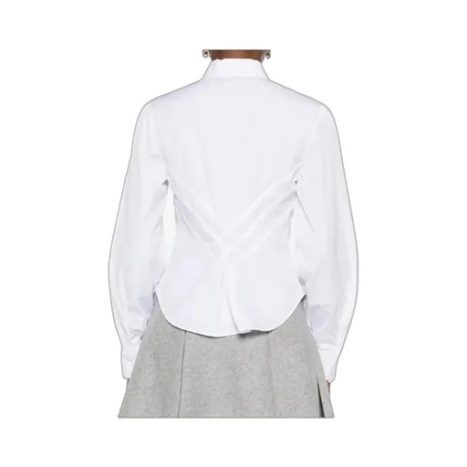 Ruched-Panel Collared Shirt