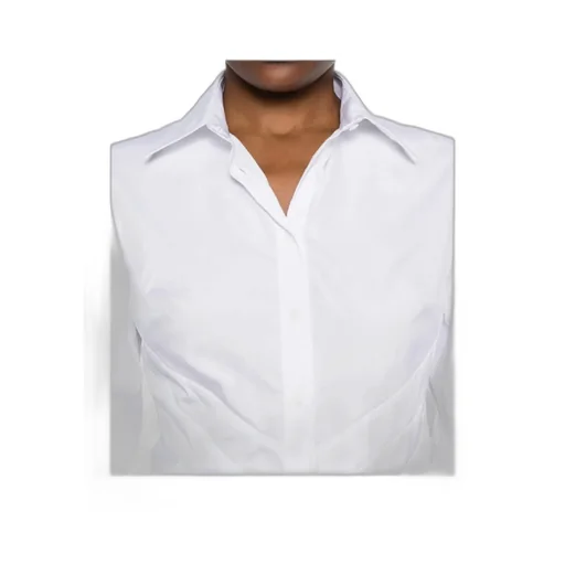 Ruched-Panel Collared Shirt