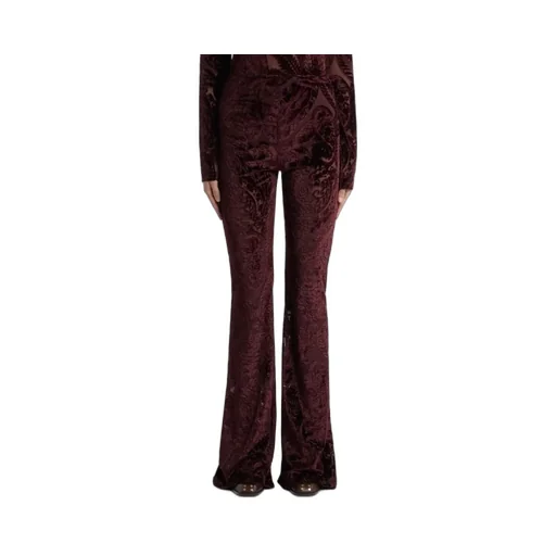 Jacquard Chenille Flared Trousers