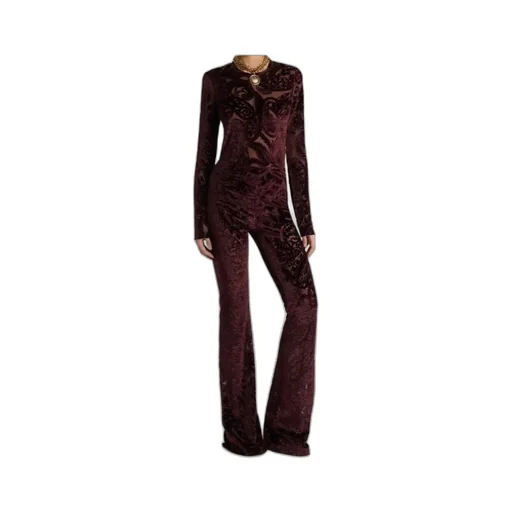 Jacquard Chenille Flared Trousers