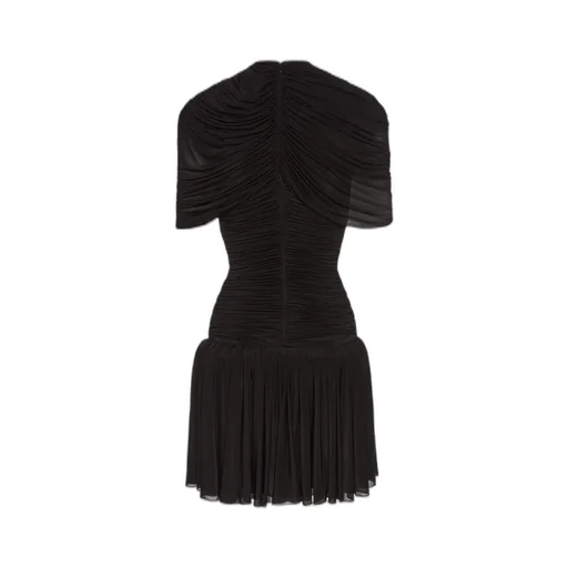 Draped Pleated Mini Dress