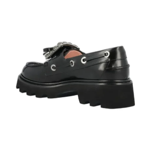 Crystal-Embellished Boat Loafers