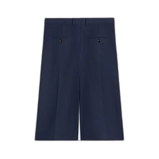 Bermudas In Cotton And Wool Gabardine