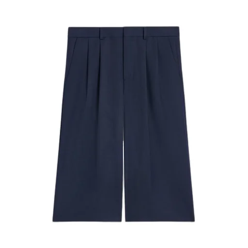 Bermudas In Cotton And Wool Gabardine