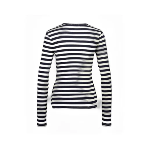 Rabanne Striped Asymmetric Button-Detail Top