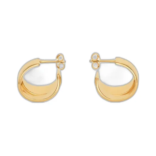 Formes Abstraites Ribbon Hoops In Brass With Gold Finish