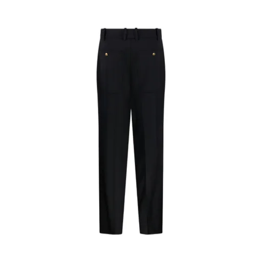 Buttoned Pocket-Embellished Trousers