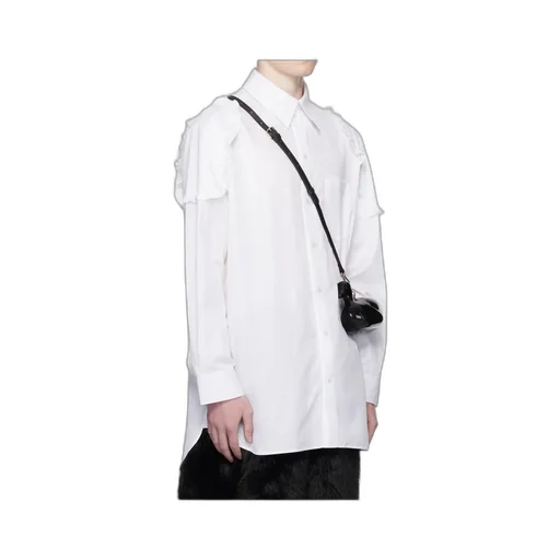 Ruffle Shoulder Patch Tunic Shirt