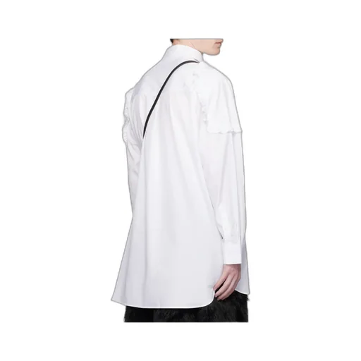 Ruffle Shoulder Patch Tunic Shirt