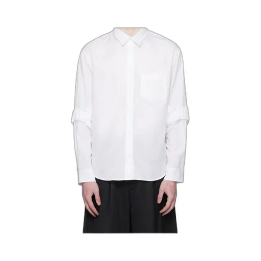 Gathered-Cuff Cotton Shirt