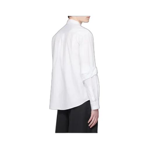 Gathered-Cuff Cotton Shirt