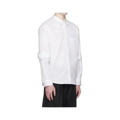 Gathered-Cuff Cotton Shirt