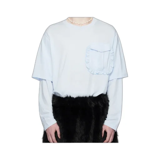 Layered Ruffle Pocket Long Sleeve T-Shirt