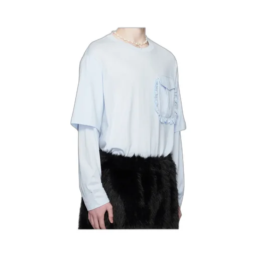 Layered Ruffle Pocket Long Sleeve T-Shirt