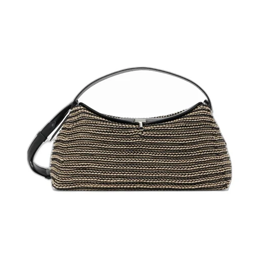 Woven Leather Top Handle Bag