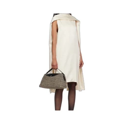 Woven Leather Top Handle Bag