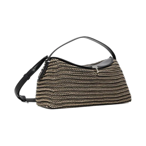 Woven Leather Top Handle Bag