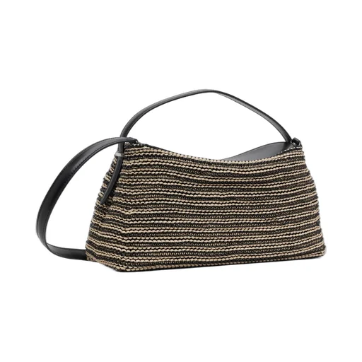 Woven Leather Top Handle Bag