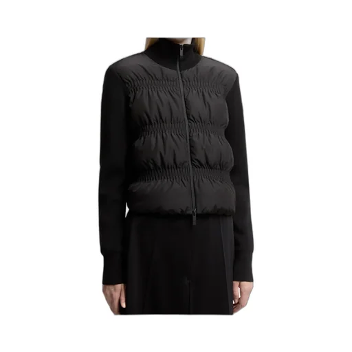 Padded Wool Zip-Up Cardigan