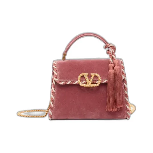Valentino Garavani Mini Vsling Handbag In Velvet With Jewel Logo