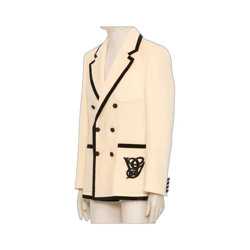 Double-Breasted Embroidered Blazer