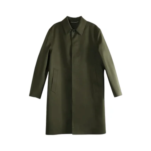 Buttoned Flap-Pocket Coat