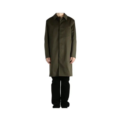 Buttoned Flap-Pocket Coat