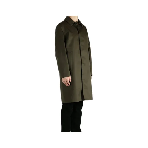 Buttoned Flap-Pocket Coat