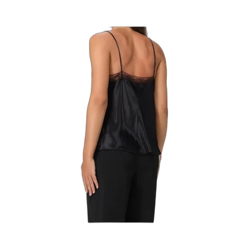 Alberta Ferretti Lace-Trimmed V-Neck Top