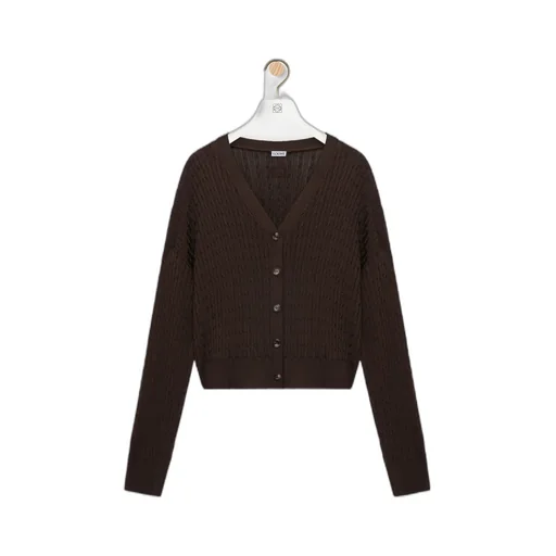 Cable-Knit Button Cardigan
