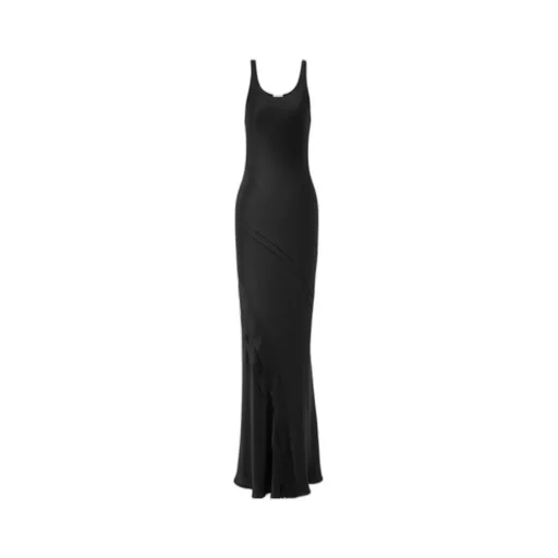 Long Tank Dress In Silk Satin