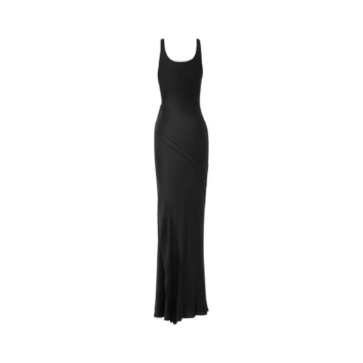 Long Tank Dress In Silk Satin