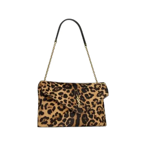 Saint Laurent Cassandre Leopard Patterned Large Pouch