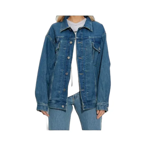 Button-Fastening Flap-Pocket Denim Jacket