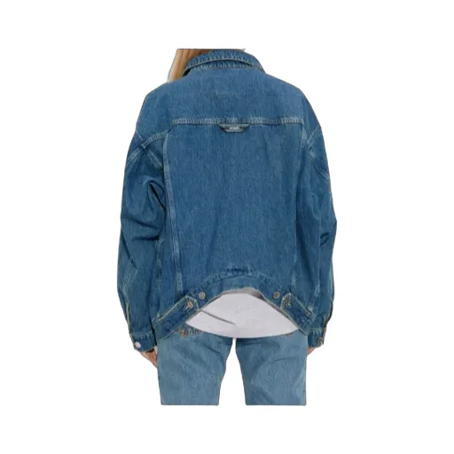 Button-Fastening Flap-Pocket Denim Jacket
