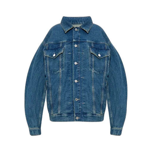 Button-Fastening Flap-Pocket Denim Jacket