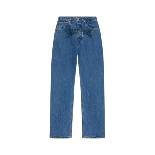 Graphic-Print Jeans