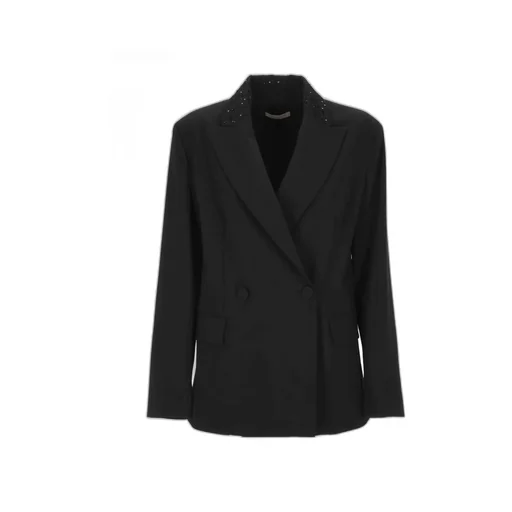 Antonelli Firenze Embellished Collar Double-Breasted Blazer