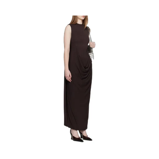 Draped Sleeveless Maxi Dress