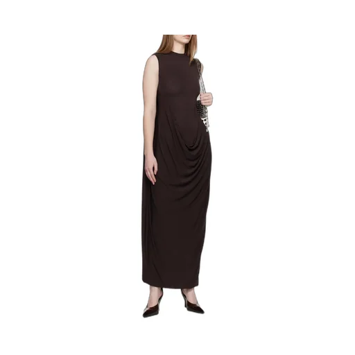 Draped Sleeveless Maxi Dress