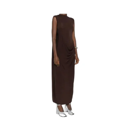 Draped Sleeveless Maxi Dress