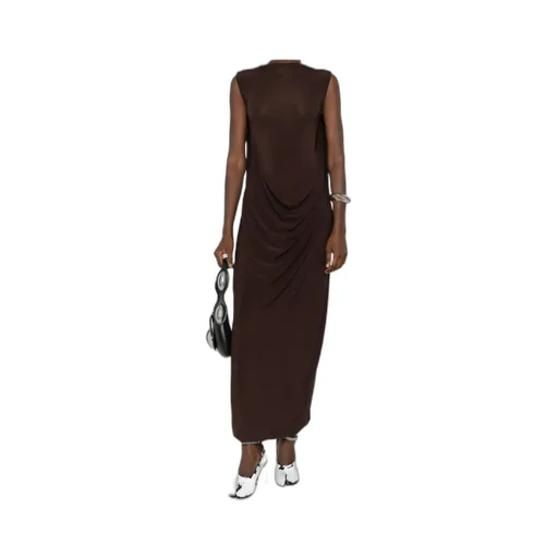 Draped Sleeveless Maxi Dress