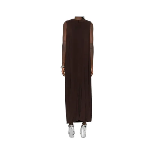 Draped Sleeveless Maxi Dress