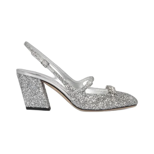 45Mm Belinda Glitter Slingback Block-Heel Pumps