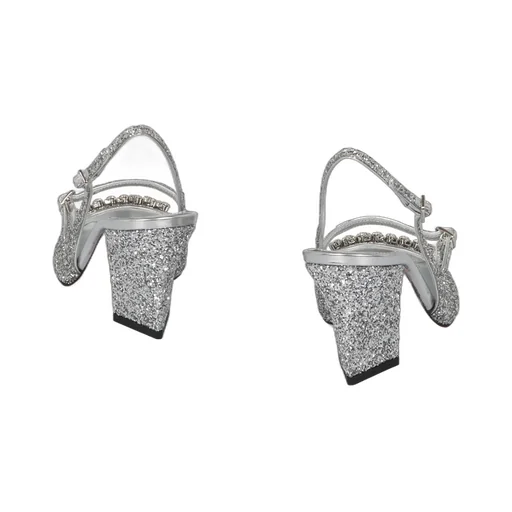 45Mm Belinda Glitter Slingback Block-Heel Pumps