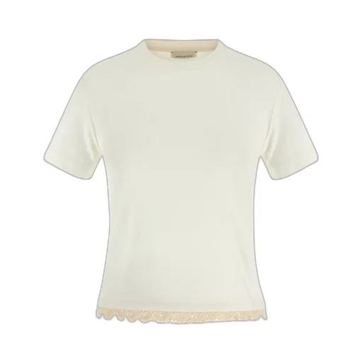 Crochet-Hem Crew-Neck T-Shirt