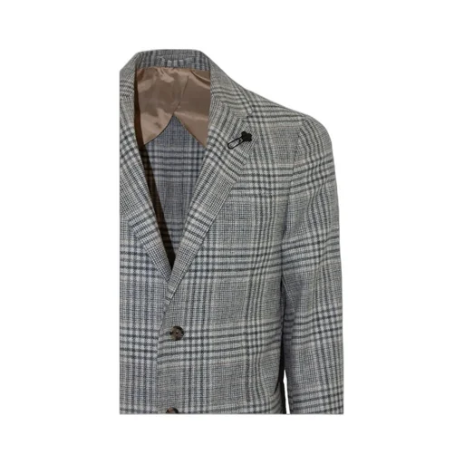 Lardini Single-Breasted Checked Blazer